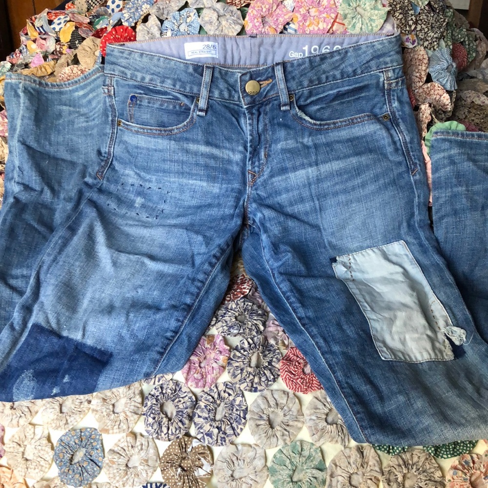 Gap size 6 patchwork jeans